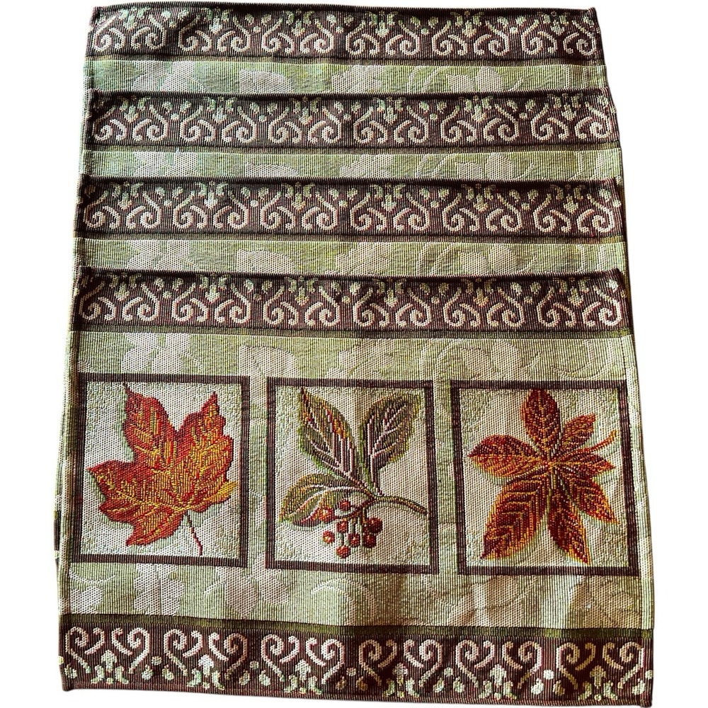Fall Harvest Autumn Woven Tapestry Placemats Set of 4 Autumn Leaves Dinner 18"‎